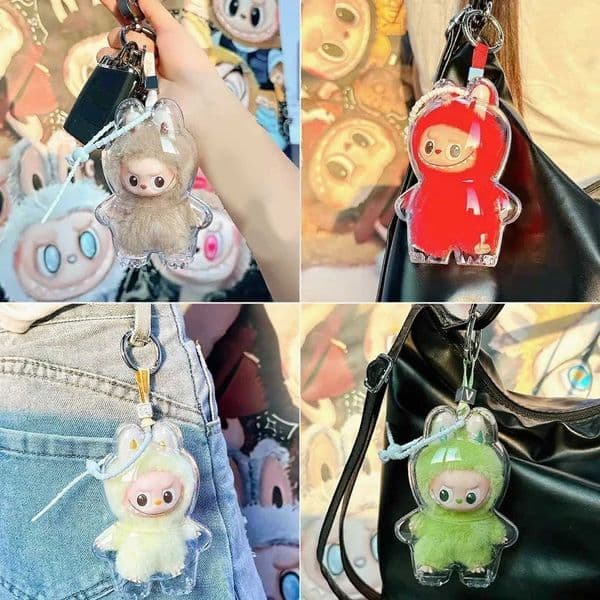 Transparent Protector For Labubu V4 Series Dolls Protective Case Dustproof Cover Organizer Box For Labubu Doll Accessories Bag Z250915