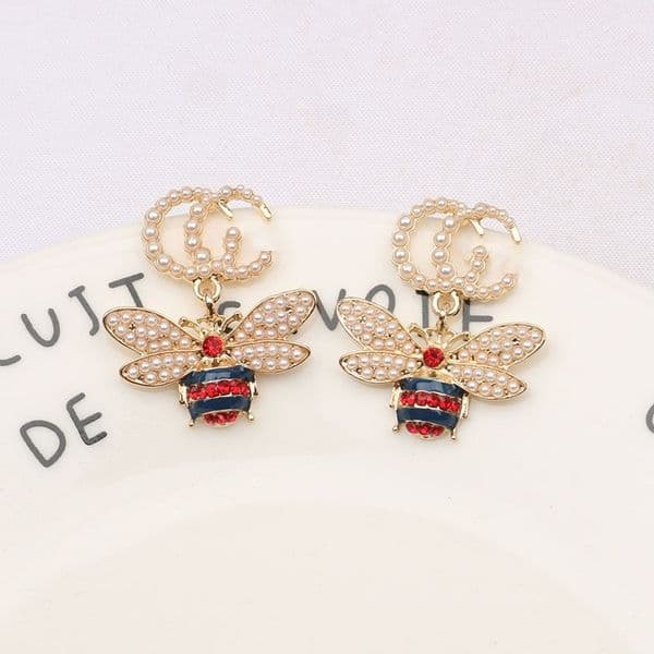 Brand Letter Pearl Earring Classic Bee Designer Earring Wedding Gift Woman Jewelry Accessories Mixed Style
