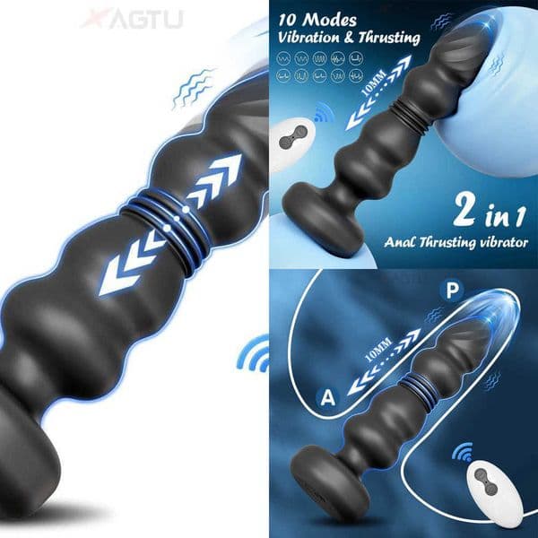 Thrusting Anal Plugs Sex Toys for Men Women Remote Control Vibrating Butt Plug G Spot Vibrator Anal Beads Prostate Massager 18+
