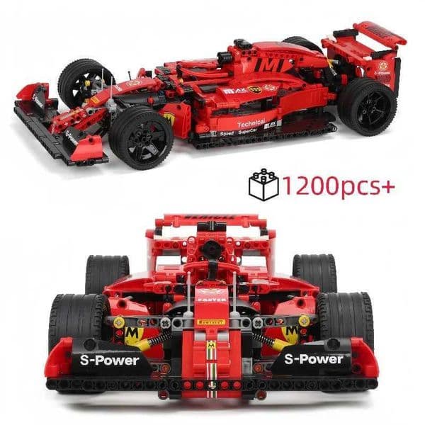 Technical Red Formula Racing Car Building Block Model Expert Speed Sports Vehicle Assembly Bricks Toys Kids birthday Gifts Z250915