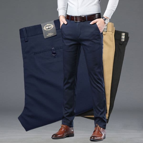 Summer Thin Mens Slim Suit Pants Fashion Business Casual Cotton Green Black Khaki Trousers Male Clothing 3040 250912