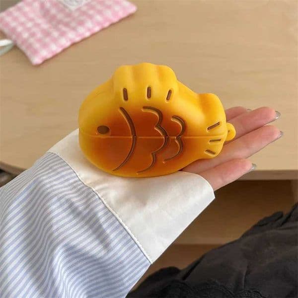 For AirPods 4 3 2 1 Pro Pro2 Earphone Case 3D Taiyaki Cartoon Silicone Protective Headphone Box With Pendant CoverXJ250916