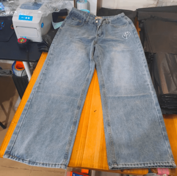 Designer Mens Jeans Baggy Casual pants womens designer Wide Leg Men Street shorts Retro Hip Hop Print Trend Fashion Black High-waist Jean Y2k W260307