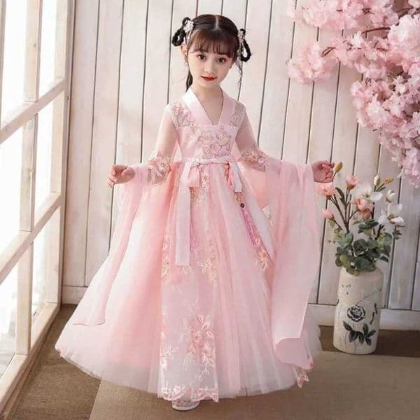 Kids Fairy Tang Costume Girls Casual Dresses Hanfu Girl Summer Childrens Clothing Outfit Princess Dress Baby Vestido Robe Fille C250916