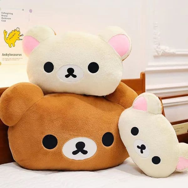 Cute Rilakkuma Plush Warm Hand Pillow Cartoon Bear Peluche Stuffed Toy Soft Cushion Birthday Gift 250915BJ