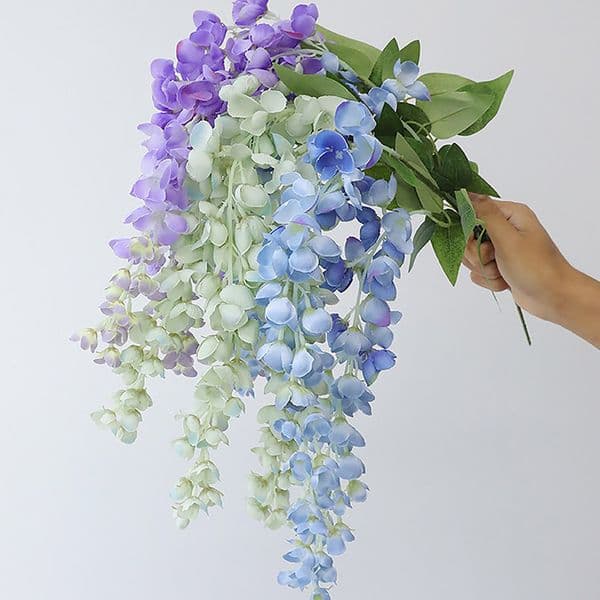 3 Twigs Artificial Sophora Flowers Vine Simulation Fake Flower Bouquets for Wedding Bouquet Indoor Party Birthday Christmas Home Decor Floral Arrangements