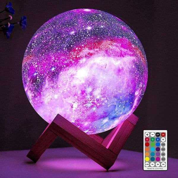 2026 New Galaxy Lamp 5.9 Inch 16 Colors LED 3D Moon Light Remote Touch Control Night Lights Christmas Party Gifts For Girls Boys Kids Women