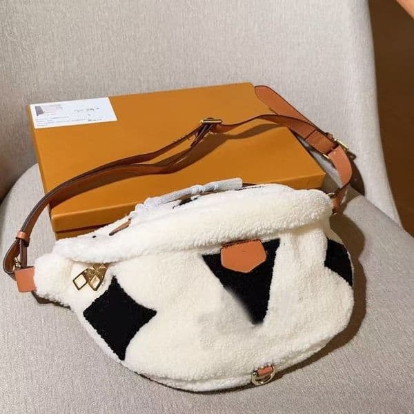 Designer Teddy Bear Crossbody Bag Fuzzy Fleece Chest Bag Mens Women Fluffy Shoulder Bags Luxury Plush Waist Belts Bumbag Bag Cross Body Handbags Fanny Pack Purses