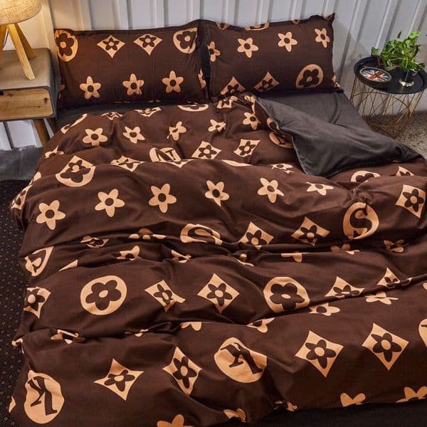 INS Bedding Four-Piece Double Boy Dormitory Sheet Quilt Cover Single Bed Three-Piece Set Summer