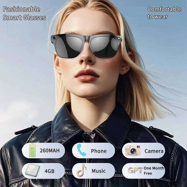 Smart Glasses,Ai Translation Bluetooth With Headphone,100+ Languages&Accents,Travel Meeting,Camera Glasses For Men Woman