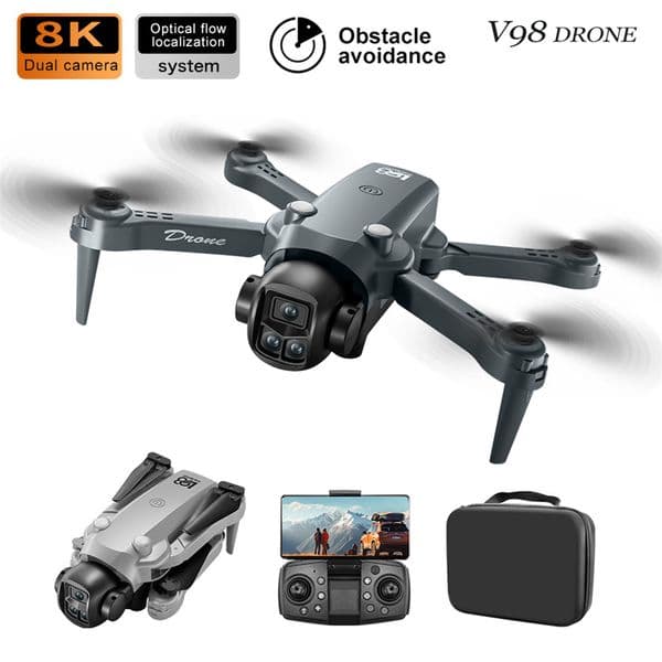 New V98 Drones Dual Cameras Long Endurance intelligent Obstacle Avoidance Drone 8K HD Aerial Photography Remote Control Aircraft Children's toy gifts