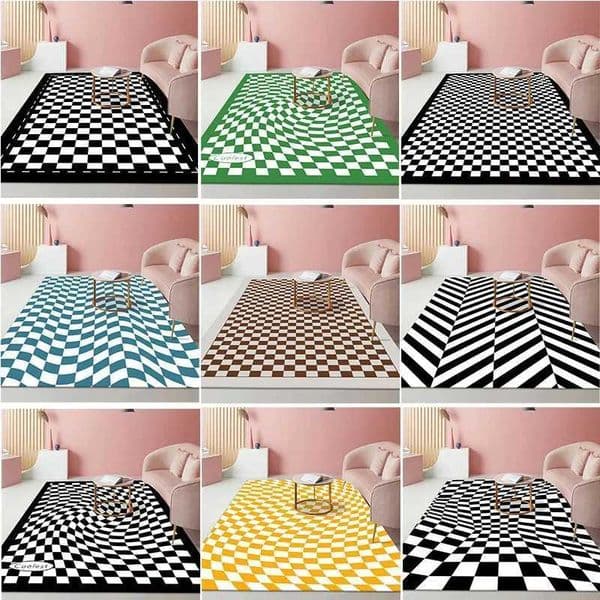 Europe Style Black and White Grid Carpet Living Room Sofa Bedroom Study Bathroom Kitchen Entrance Door Mat Nonslip Decor Rug Z250917