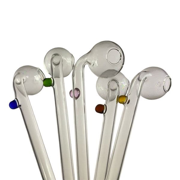 Tariff Free To AU - 14cm Curved SP Glass Oil Burner Smoking Pipe