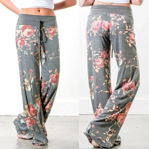 S8XL Fashion Women Casual Loose Stretch Printing Long Wide Leg Yoga Pants Drawstring Lounge Pajama 250917