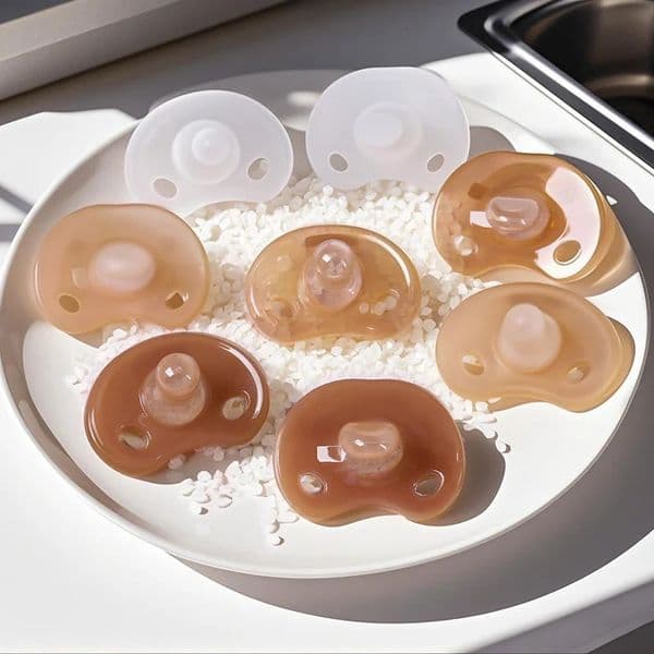 Baby Silicone Pacifiers Flat Nighttime Round day Soft Breathable Frosted Brown Transparent Soother 100 BPA Free Safe Silicone 250917BJ