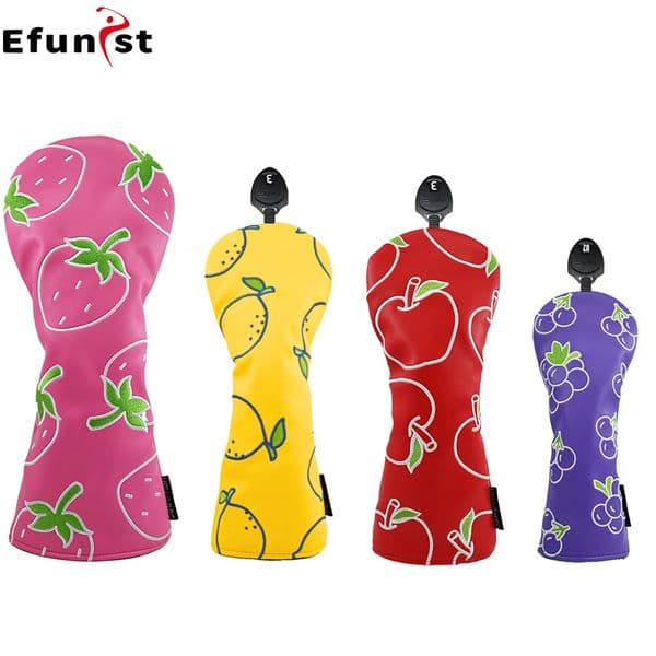 Golf Headcovers Comprehensive Fruit Pattern PU Leather Protector Set For Driver Fairway Hybrid Waterproof Club Head Covers 250917BJ