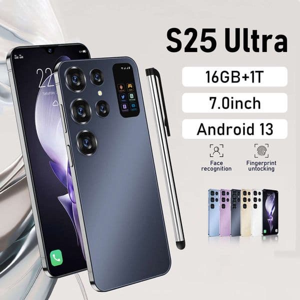 2025 HOT S25 Ultra 7.0HD Global Edition Original Smart Dual Card 7000mAh Battery Facial The phone case is used for Android13 Phone
