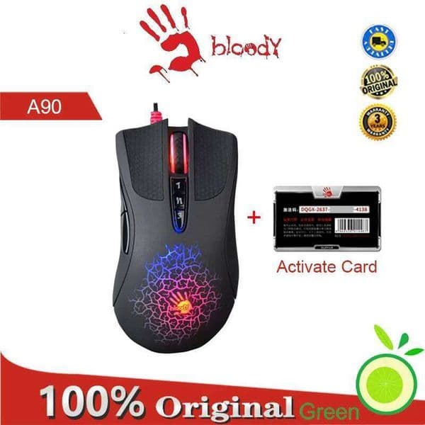 A4tech Bloody A90 USB Wired 4000Dpi 8-Button Optical Sensor Color Brighess Mechanical Game Mouse
