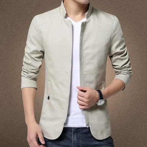 New Spring Standing Collar Washed Jacket for Men Clothing Coats Slimming Cotton Drape W250917