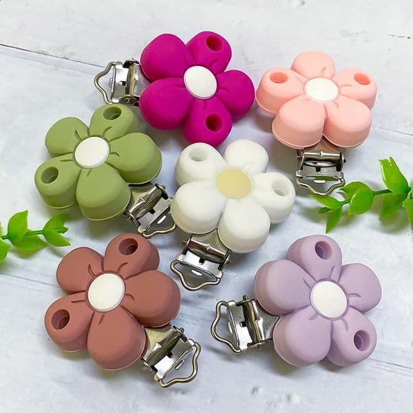 310pcs Flower Silicone Pacifier Clip Pacifier Chain Holder Soother Nursing Clips BPA Free Pacifier Chain Accessories 250918BJ