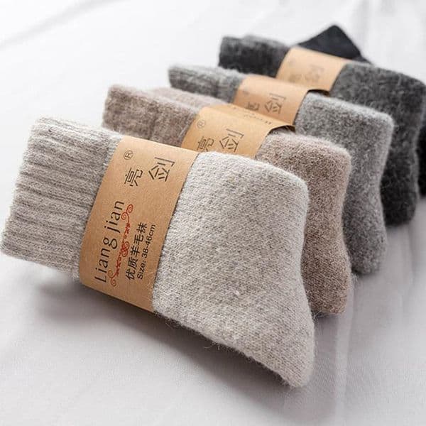 Socks Men Super Thicker Solid Sock Merino Wool Rabbit Socks Against Cold Snow Russia Winter Warm Funny Happy Male Socks 250918BJ