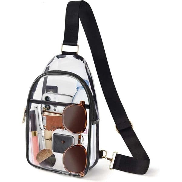 Bag Stadium Events, Clear Crossbody Bags Women Men with Adjustable Strap for Sport Concert 123