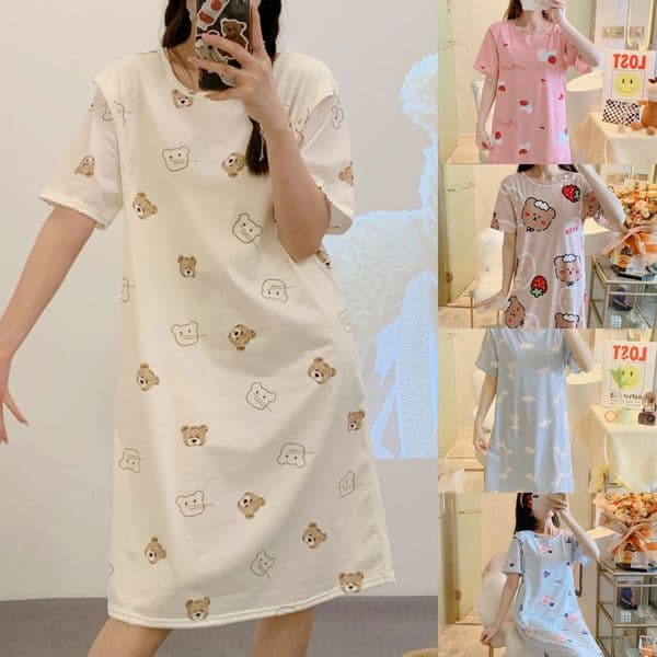 Summer Monthly Clothing Breastfeeding Dress Pajamas Homewear Women Nursing Clothes Maternity Pajamas Plus Size Suit 250918BJ