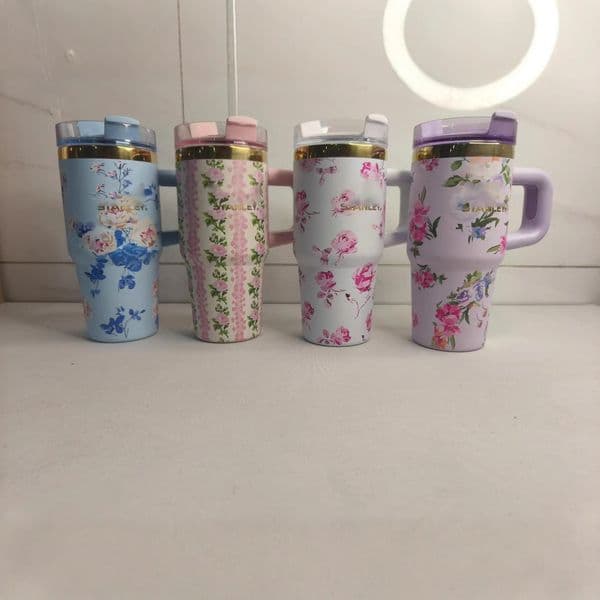 Designer Stainless Steel Insulated Water Cups Oz Large Capacity Thermal Travel Tumblers Straw Portable Car Drinkware With D Digital Print Puppyhome
