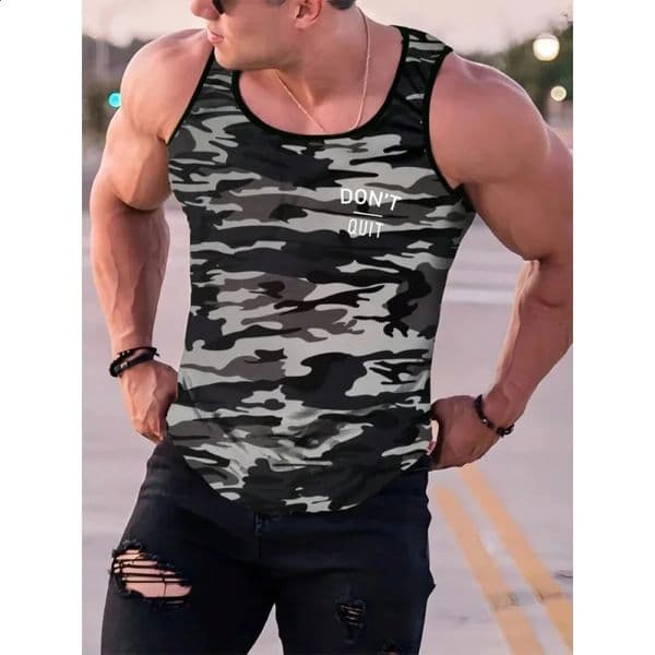 3D Print Camouflage Tank Tops For Man Coconut Tree Pattern Tees Summer Casual Fashion Vest Oversized Sportswear Street Tank Top 250918BJ