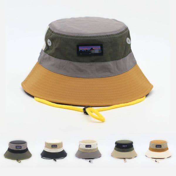 High-Quty Outdoor Fisherman Bucket Hat - Colorblock Sun Protection Quick-Dry Adjustable Drawstring Unisex Men Women Versatile Sun Hat L260523