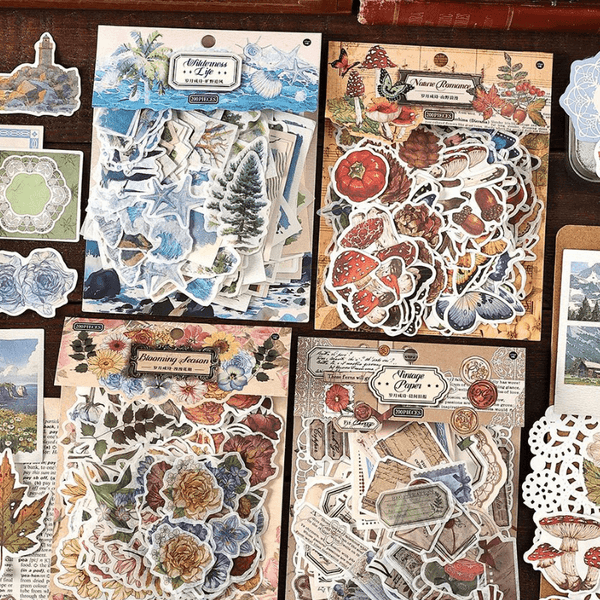 Vintage Botanical Handmade Journal Background Paper for DIY Decoration