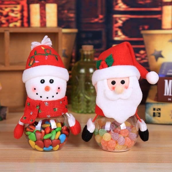 Child Kids Christmas Candy Jar Storage Bottle Santa Bag Sweet Boxs Gift Gifts Cute Storages Box