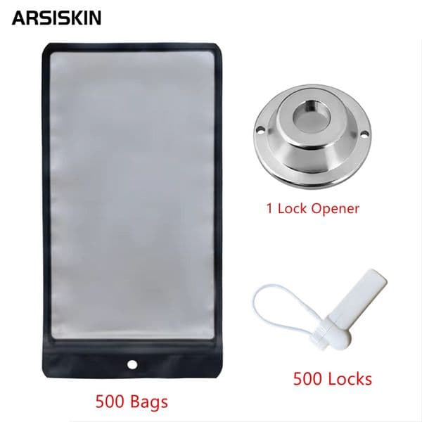 500pcs/lot Muslim No Photography Allowed Mobile Phone Bag Anti Camera Bag PE Phone Pouch Security Bags With Reuse Lock 500Bags+500Locks+1Magnet Lock Opener
