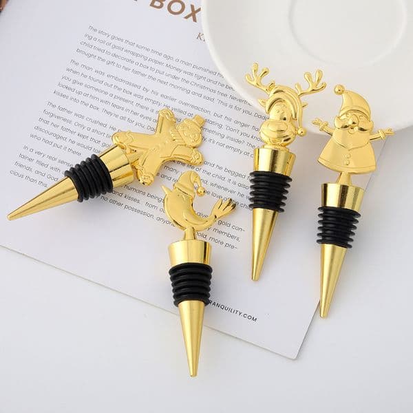 Christmas Golden Wine Household Bottle Fresh Keeping Supplies Creative Set Wine Stopper