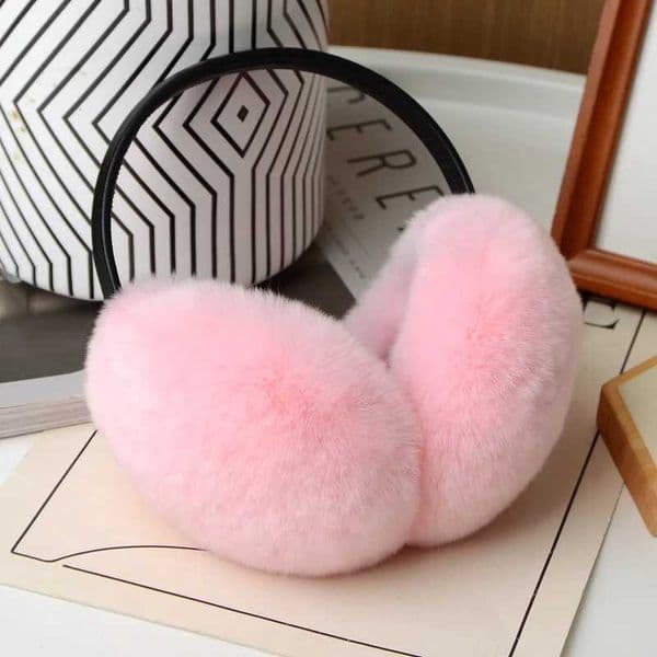 Retractable Rex Rabbit Fur Ear Muffs for Women Winter Warm Fleece Lined Extreme ColdXJ250918