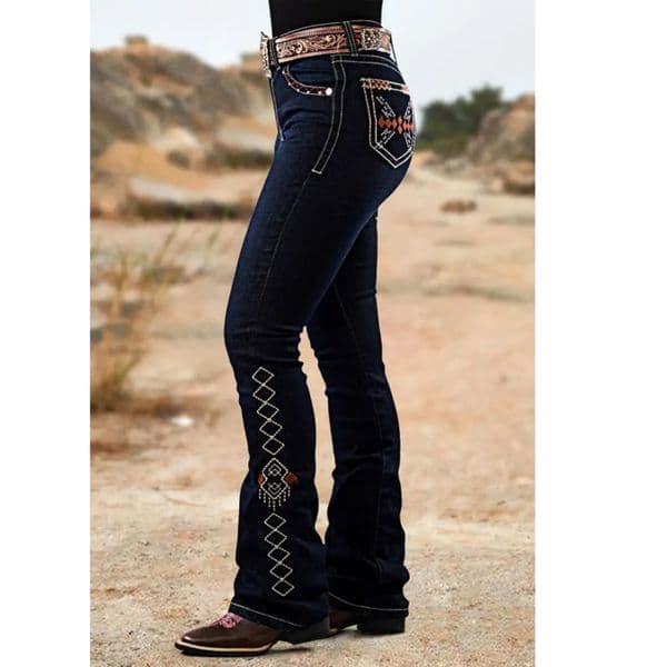 Distressed Y2K JeansHighRise Stretch Flare Denim Jeans Retro Elegant Rhinestone y for Casual or Dressy Occasions 250919BJ
