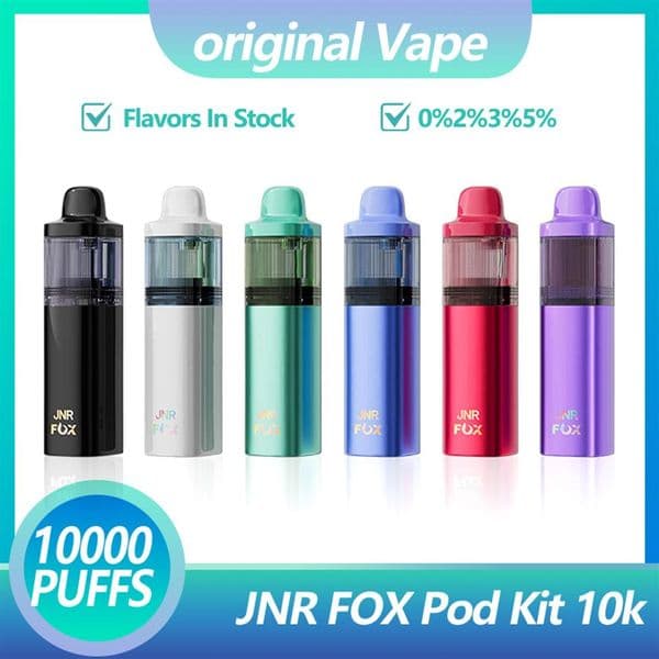 JNR FOX Pod Kit 10k 10000 Puff Vape 800mAh 2ml Prefilled Pod 10ml Refillable Bottle Vap Whole Bulk Buy Eu Warehouse302A