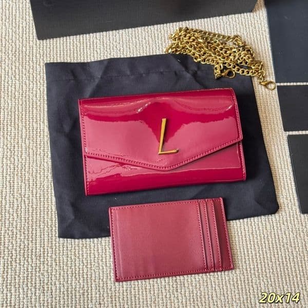 10A Woman Envelope Bag Long Wallet Purse Shoulder Bags Designer Crossbody Chain Bag Luxury Phone Bag Lady Purses Cowhide Leather High Quality 20cm