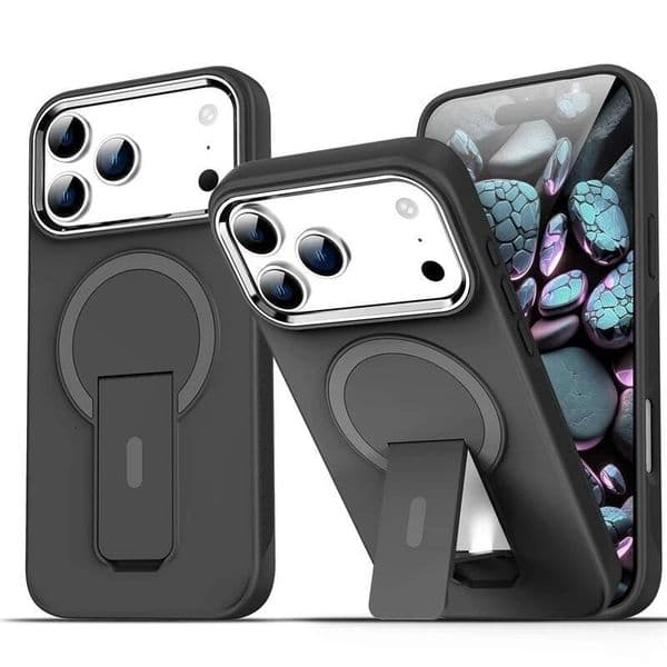 Magsafe Folding Stand Magnetic Phone Case For iPhone 13 14 11 12 15 Pro Max 16 Plus 17 Air Matte Bumper Back Cover