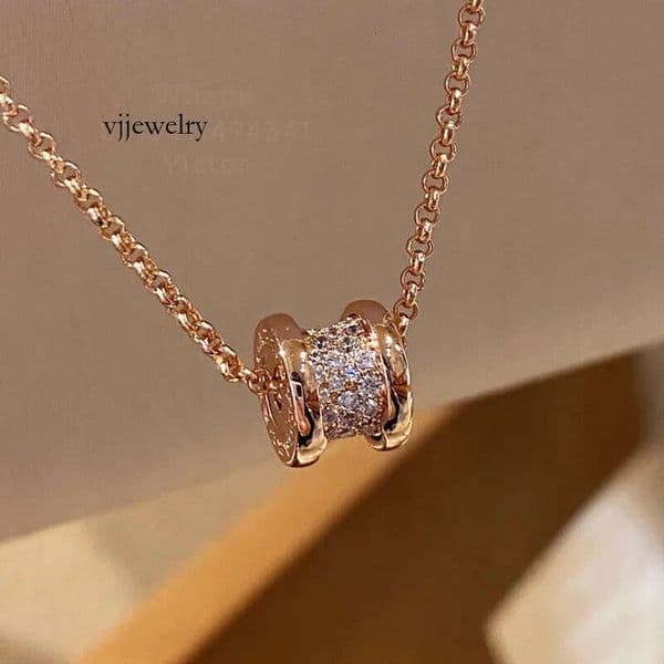 Designer Luxury necklace silver Rose gold inlaid crystal ceramic handmade Top quality gold plated 18 K pendant Necklace Jewelry Q260526