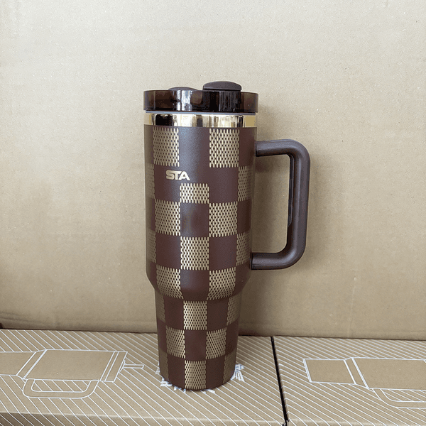 40oz Water Bottle Car Cup Stainless Steel Straw Thermos Thermal Mug Vacuum Insulated Ice Large Capacity Stylish for Outdoor Camping Sports Insulation Q260403