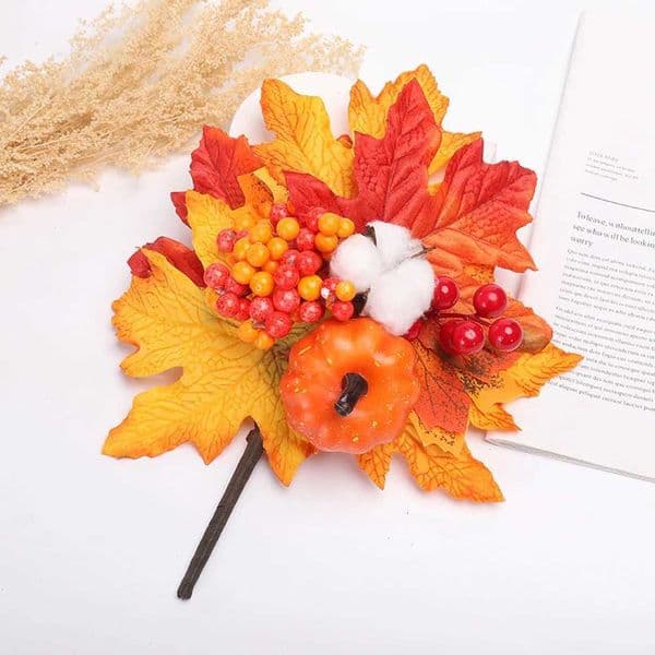 Pumpkin Maple Leaf Pumpkin Pear Branches Decor Home DIY Crafts Harvest Autumn Decoration Artificial Maple Leaf Halloween DecorXJ250916