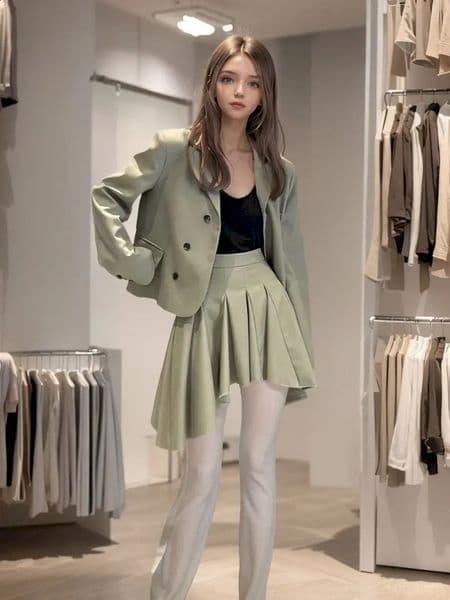 Spring Summer 2 Piece Blazer and Skirt Women Fashion n Sense Niche Goth Elegant Sets Two Lady Uniform Irregular 250918BJ