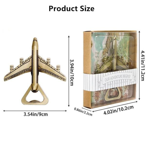 Airplane Bottle Opener With Gift Box Antique Plane Wedding Party Bulk Baby Shower Aviation Pilot Travel Beer Openers Favors Guests Birthday Decorations