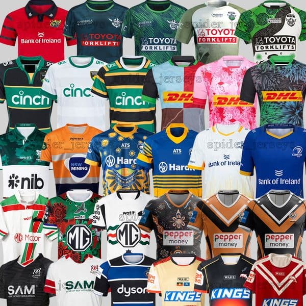 25 26 Wests Tigers Knights Rugby Jerseys Parramatta Eels Raiderss Rabbitohs Dolphinss Men Shirts 2025 2026 Harlequins Munster Northampton Saints Size:5XL