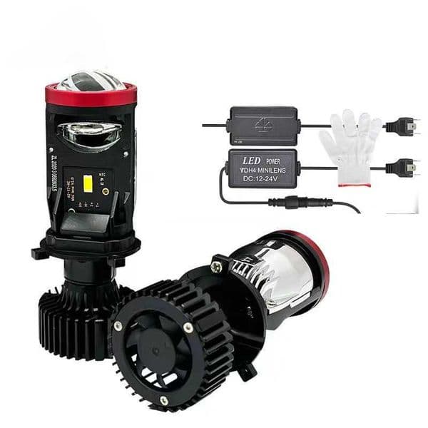 Y7D 120W H4 Headlights Car H4 LED Mini Projector Lens 6000K High Low Beam Turbo Fan Auto LED H4 Lamp LHD RHD 12V 24V X250920