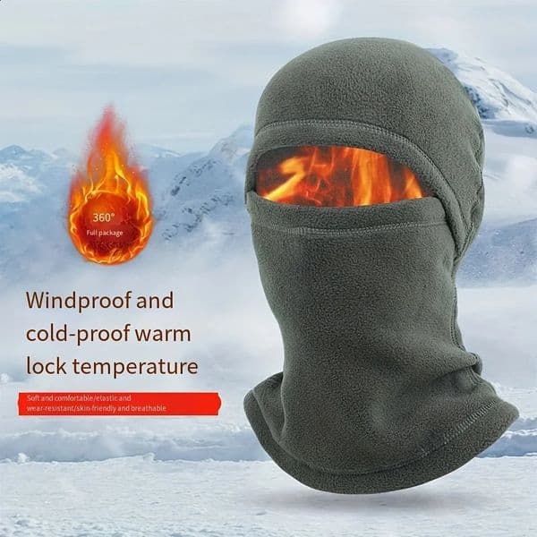 1pc Unisexs Balaclava Hat with Ear Warmer Solid Color Knitting Beanie Hat Breathable Face Mask For Outdoor Sports 250920BJ