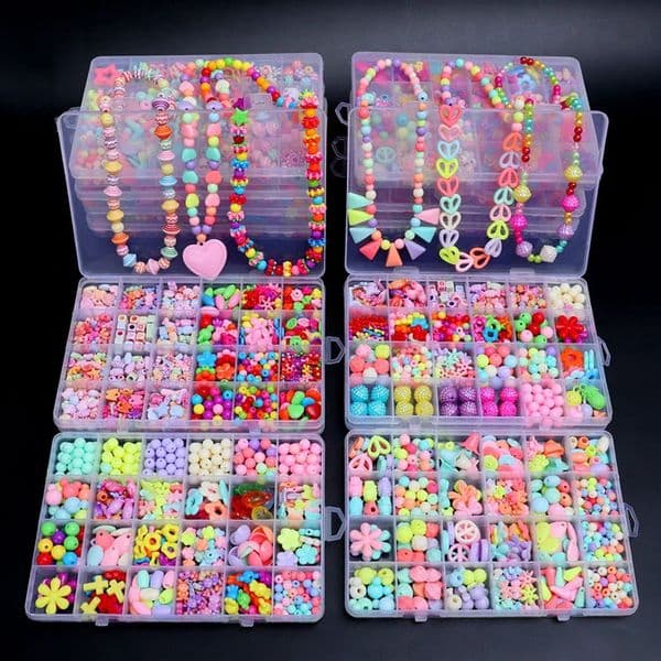 500pcs DIY Handmade Beaded Childrens Toy Creative Loose Spacer Beads Crafts Making Bracelet Necklace Jewelry Kit Girl Toy Gift 250919BJ