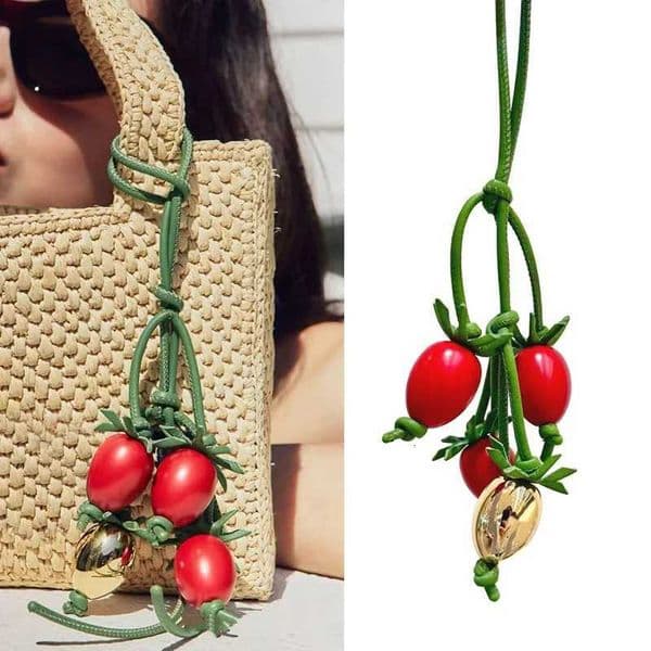 Cowhide Tomato String Bag Charm Exquisite Pendant Woman Allmatch Cute Backpack Pendant Bags Accessories Handbag Z250920