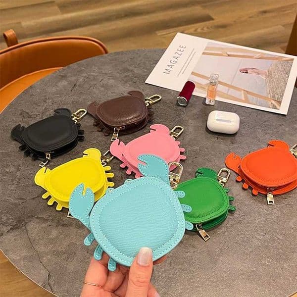 Crab Coin Purse Microfiber Leather Mini Wallet Makeup Earphone Storage BagSchoolbag Hanging Pendant Handbag Charm Accessories Z250920